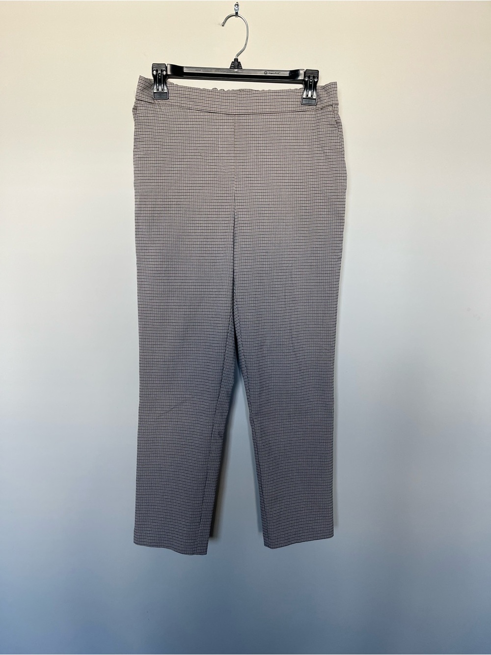 Rachel Zoe Plaid Pull-On Ankle Pants in Taupe and Black